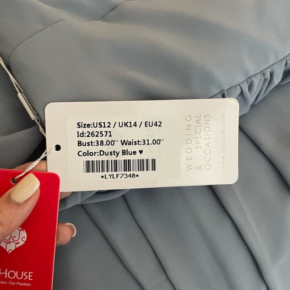 NWT- Dusty Blue Chiffon Bridesmaid Dress - JJ’s Warehouse - Picture 4 of 7